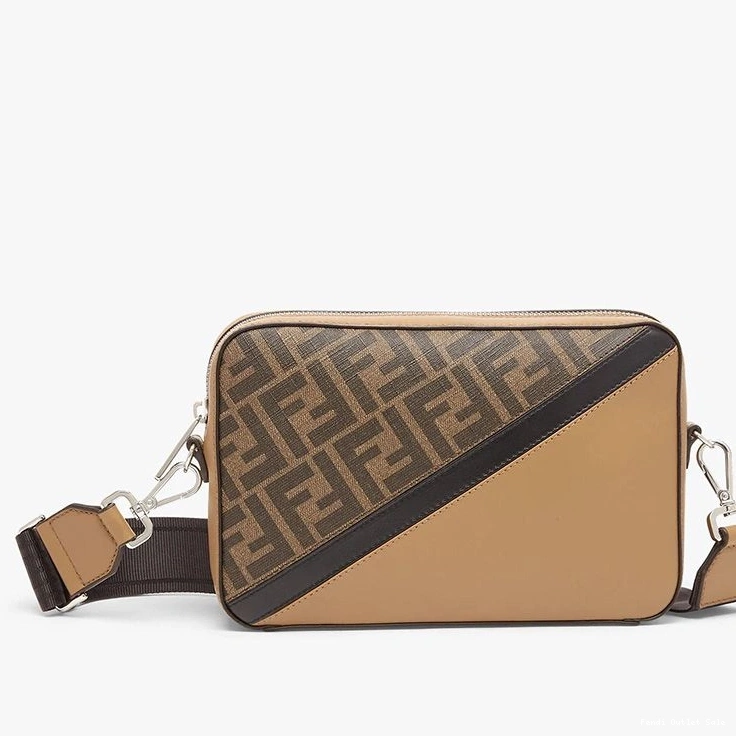 Cheap Fabric Compact Black In Camera Fendi Brown Case Motif FF 0819